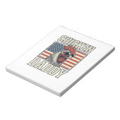 Kippenvader Vintage Haan Patriottisch Notitieblok (Linkerzijde)