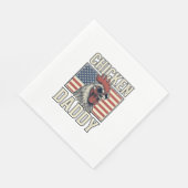 Kippenvader Vintage Haan Patriottisch Servet (Hoek)