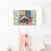 Kippenvader Vintage Haan Patriottisch Spandoek (Insitu)