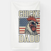 Kippenvader Vintage Haan Patriottisch Spandoek (Verticaal)