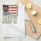 Kippenvader Vintage Haan Patriottisch Theedoek (Quarter Fold)