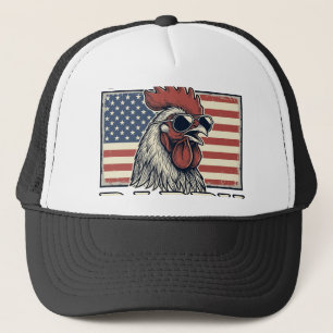 Kippenvader Vintage Haan Patriottisch Trucker Pet