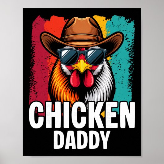 Kippenvader Vintage Pluimveeboer Grappige Vaders Poster (Voorkant)
