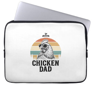 Kippenvader Vintage Zonsondergang Grappige Kippenl Laptop Sleeve