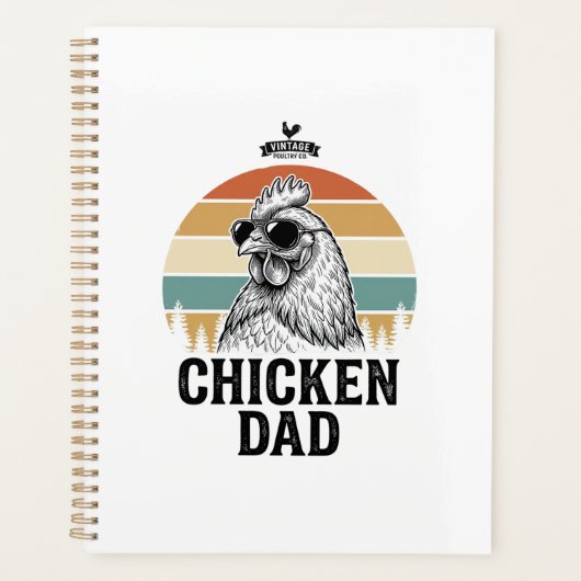 Kippenvader Vintage Zonsondergang Grappige Kippenl Planner (Voorkant)