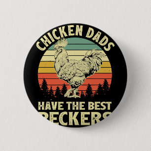 Kippenvaders hebben de beste snavels vintage grapp ronde button 5,7 cm