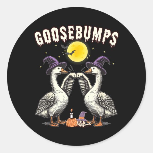 Kippenvel Grappige Gans Vuiststoot Ronde Sticker (Voorkant)
