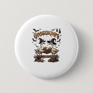 Kippenvel Halloween Ganzen Heksenhoeden Magie Boek Ronde Button 5,7 Cm