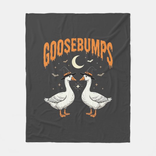 Kippenvel Halloween Heks Ganzen Vectorontwerp Fleece Deken (Voorkant)