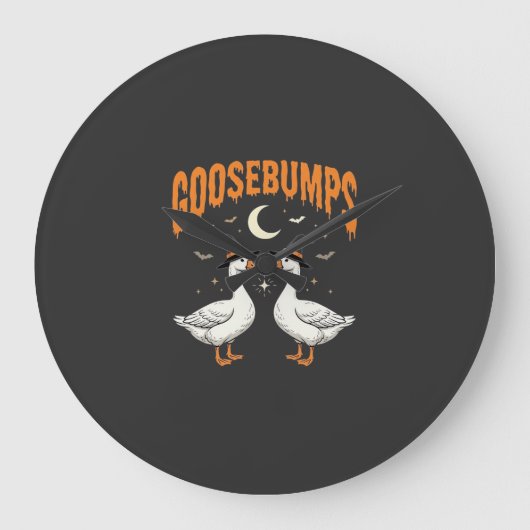 Kippenvel Halloween Heks Ganzen Vectorontwerp Grote Klok (Voorkant)