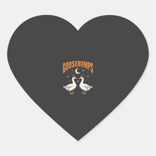 Kippenvel Halloween Heks Ganzen Vectorontwerp Hart Sticker (Voorkant)