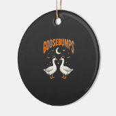 Kippenvel Halloween Heks Ganzen Vectorontwerp Keramisch Ornament (Links)