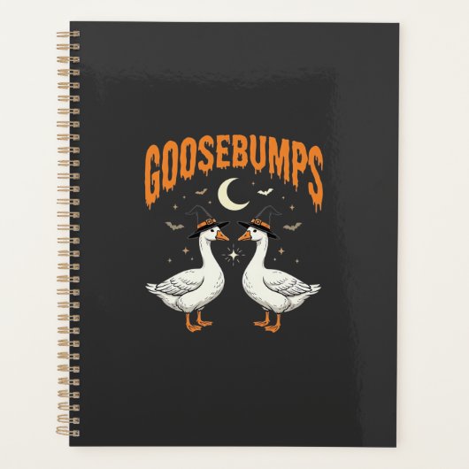 Kippenvel Halloween Heks Ganzen Vectorontwerp Planner (Voorkant)