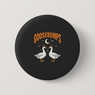Kippenvel Halloween Heks Ganzen Vectorontwerp Ronde Button 5,7 Cm