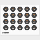 Kippenvel Halloween Heks Ganzen Vectorontwerp Ronde Sticker (Vel)