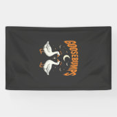 Kippenvel Halloween Heks Ganzen Vectorontwerp Spandoek (Horizontaal)