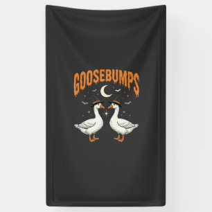 Kippenvel Halloween Heks Ganzen Vectorontwerp Spandoek