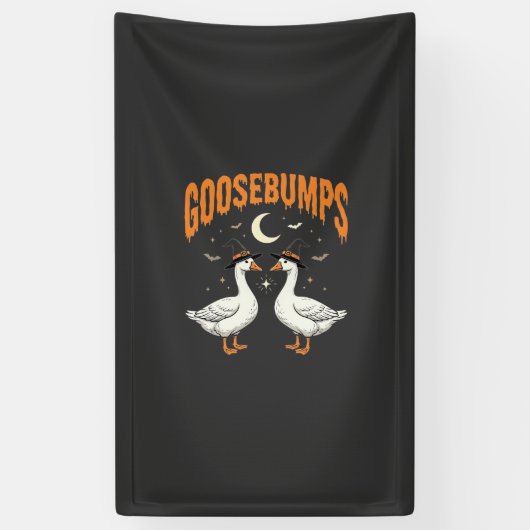 Kippenvel Halloween Heks Ganzen Vectorontwerp Spandoek (Verticaal)
