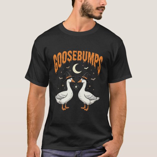 Kippenvel Halloween Heks Ganzen Vectorontwerp T-shirt (Voorkant)
