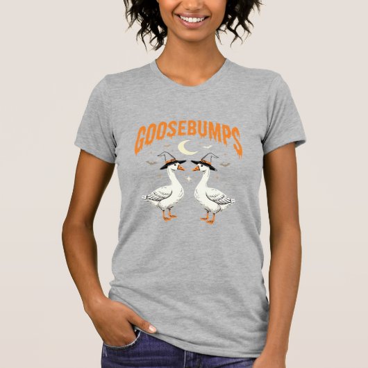 Kippenvel Halloween Heks Ganzen Vectorontwerp T-shirt (Voorkant)