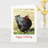 kippenverjaardag kaart (Gele Bloem)