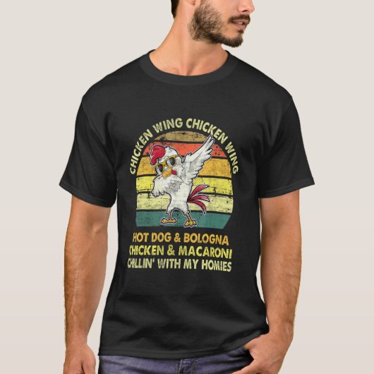 Kippenvleugel Grappige Koele Dabbing Kip Retro T-shirt (Voorkant)