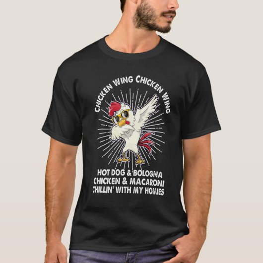 Kippenvleugel Grappige Koele Dabbing Kip T-shirt (Voorkant)