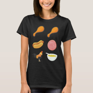 Kippenvleugel Hotdog Bologna En Macaroni Eten T-shirt