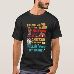 Kippenvleugel Hotdog En Bologna Kip & Macaron T-shirt