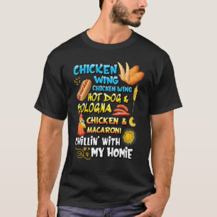 Kippenvleugel Kippenvleugel Hot Dog en Bologna Shi T-shirt