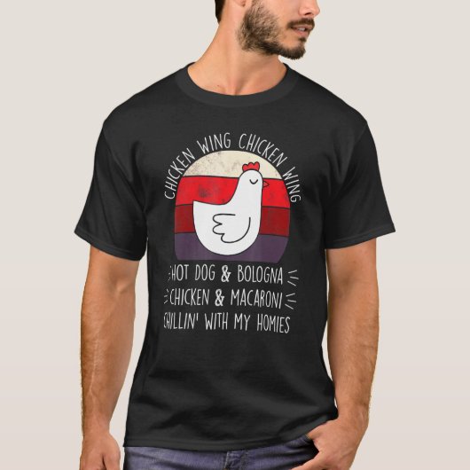 Kippenvleugel Kippenvleugel Hotdog Balans T-shirt (Voorkant)