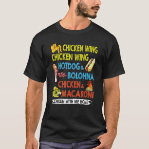 Kippenvleugel Kippenvleugel Hotdog En Bologna Kind T-shirt