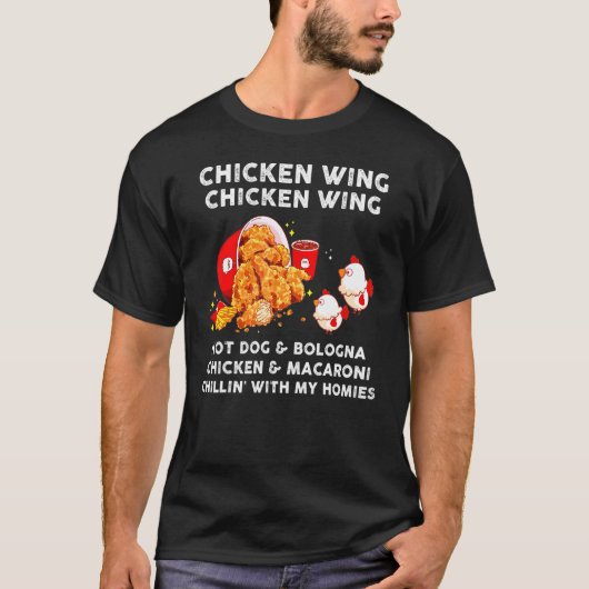 Kippenvleugel Kippenvleugel Shirt Kinderen Hot Dog (Voorkant)
