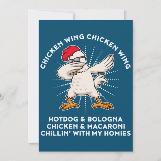 Kippenvleugel Kippenvleugel Shirt Lied Tekst Hot D Kaart (Voorkant)