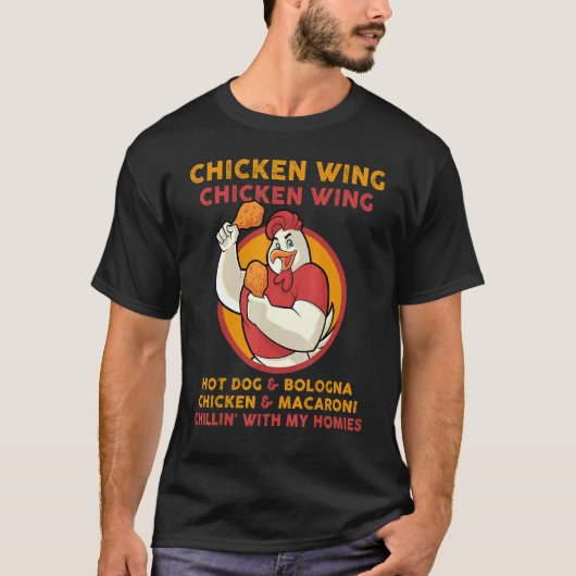 Kippenvleugel Kippenvleugel T-shirt Kinderen Hot D (Voorkant)