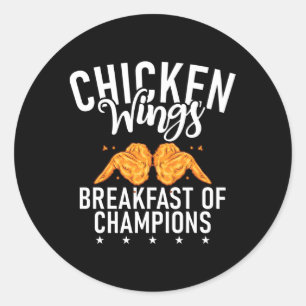 Kippenvleugels Ontbijt van Champions Chicken Wing Ronde Sticker