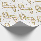 Kippenvleugels op Polka Dot Achtergrond Cadeaupapier (Hoek)