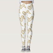 Kippenvleugels op Polka Dot Achtergrond Leggings (Voorkant)