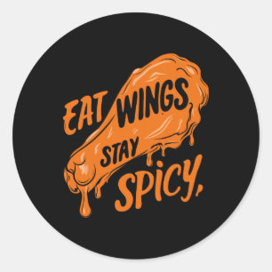 Kippenvleugels Vleugel Heet Gekookte Kip Fast Food Ronde Sticker