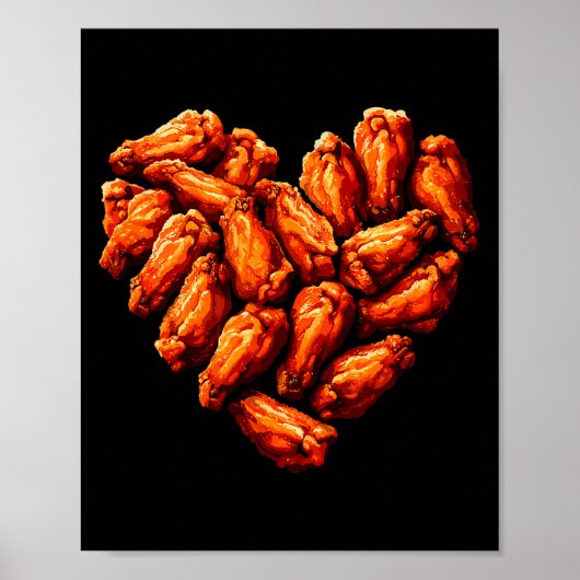 Kippenvleugels Zijn Mijn Valentijnshart Grappige V Poster (Voorkant)