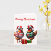 Kippenvrienden Kerstmis Kaart (Gele Bloem)