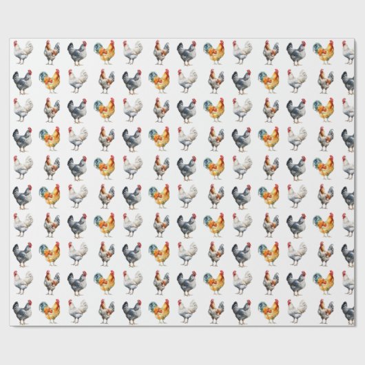 kippenwikkelpapier cadeaupapier (Vlak)