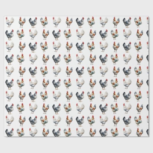 kippenwikkelpapier cadeaupapier (Vlak)