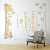 Kipperjongen Bouwauto Verjaardags Welkom Wandkleed (In Situ (horizontaal))