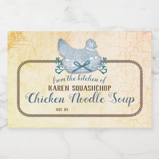 Kipsoep Casserole Home Inblikken Label Voedselcontainer Etiket (Enkel label)