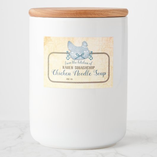 Kipsoep Casserole Home Inblikken Label Voedselcontainer Etiket (Voorkant)