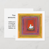 Kipspathen leggen eitjes met kleurig schilderij kaart (Voorkant / Achterkant)