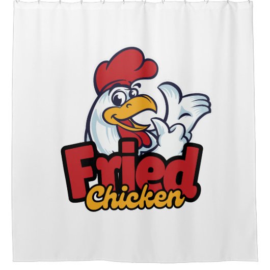 kiptypografie douchegordijn (Voorkant)