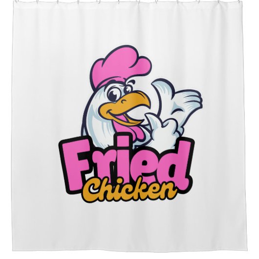 kiptypografie douchegordijn (Voorkant)