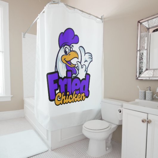 kiptypografie douchegordijn (In situ)